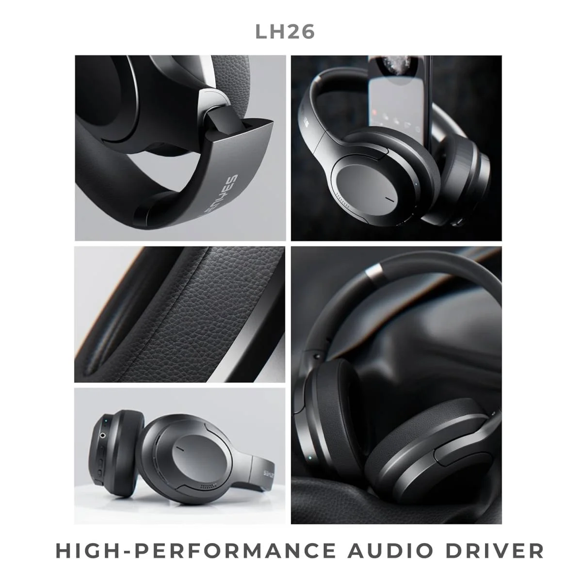 سماعات رأس فوق الأذن Lenyes LH26 لاسلكية مع ANC وBluetooth 5.4 ومحركات 40 مم وتشغيل 31 ساعة - Image 5