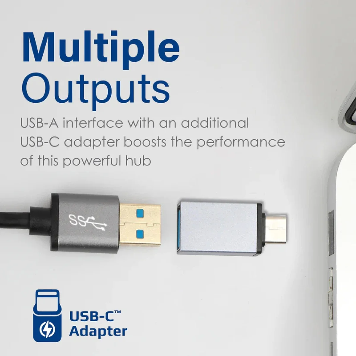 Promate EzHub-7 7-in-1 Powered USB Hub with 7 USB 3.0 Ports and USB-C Adapter - Image 4