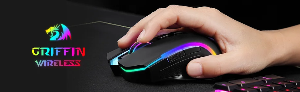 Redragon M602 Griffin Tri-Mode Wireless RGB Gaming Mouse, 8000 DPI - Thumbnail 7