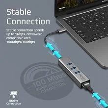 موزع USB-C إلى إيثرنت جيجابت مع 3 منافذ USB 3.0 من Promate GigaHub-C - Image 11