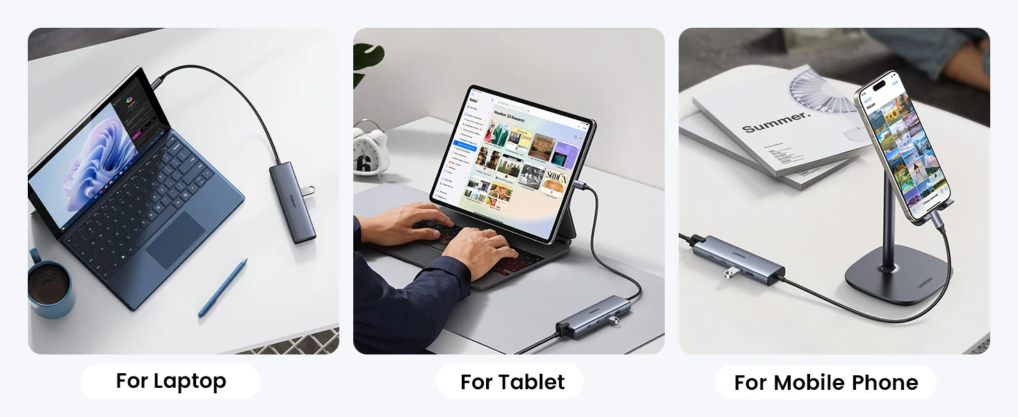 Ugreen 6-in-1 USB-C Hub to Ethernet Adapter with 10Gbps USB 3.2 and Gigabit RJ45 - Image 17