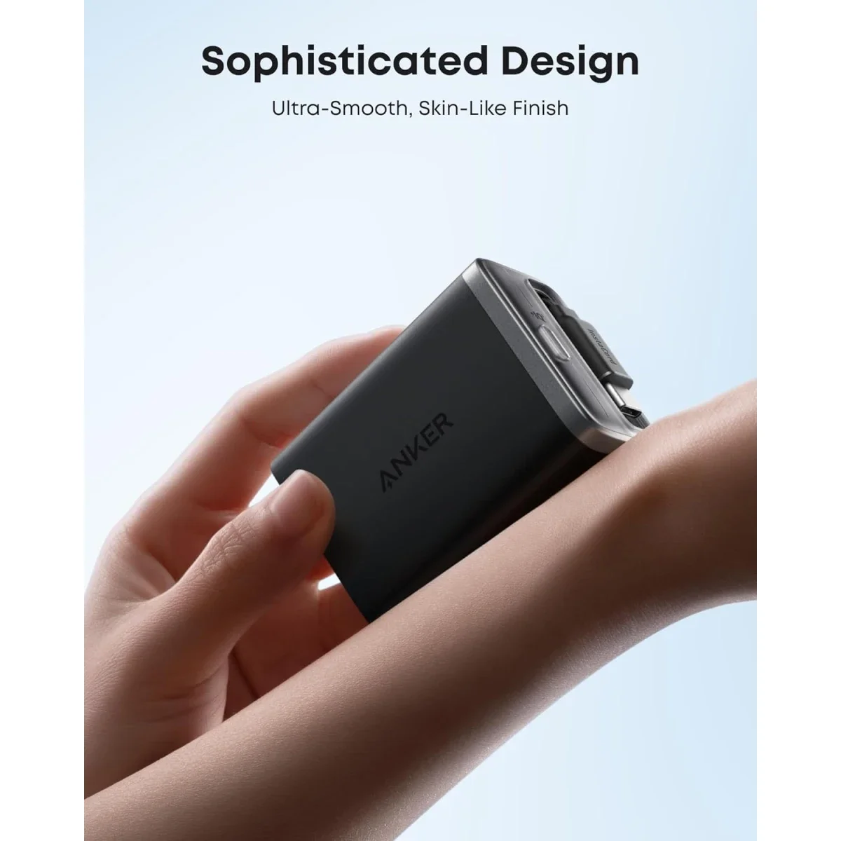شاحن Anker A2658 Nano بقدرة 35 واط بمنفذي USB-C وكابل قابل للسحب - أسود - Thumbnail 5
