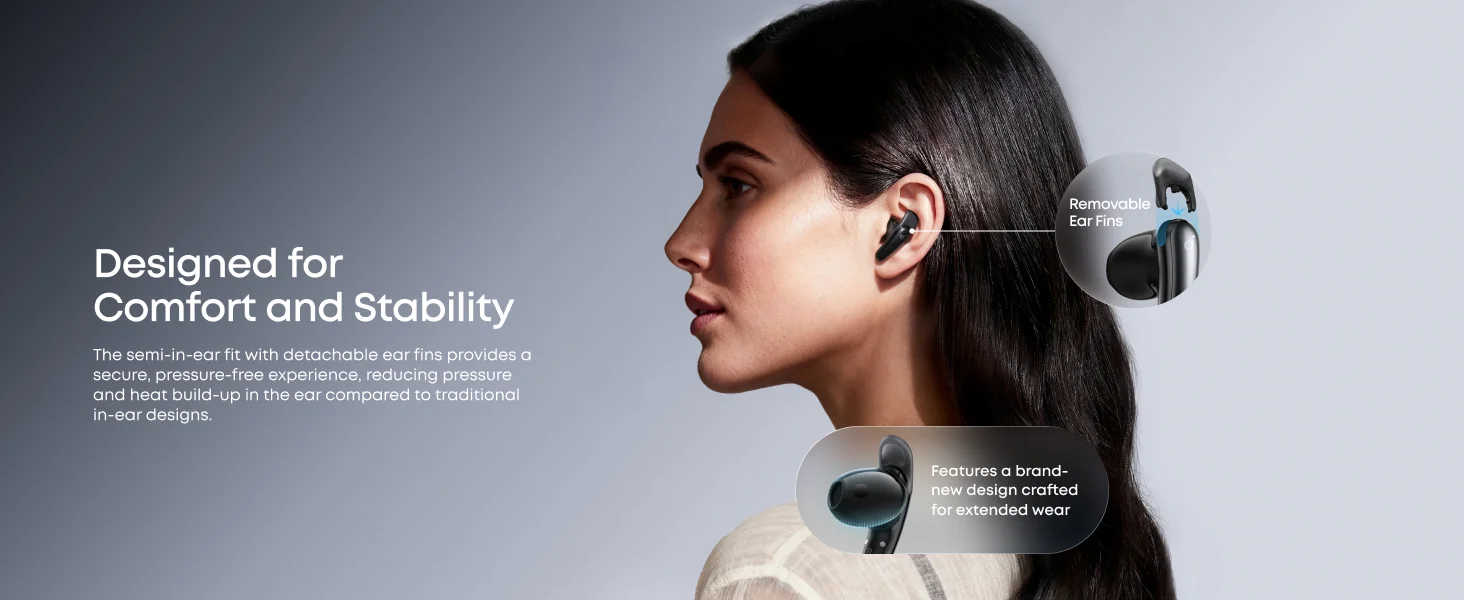 سماعات أذن Anker Soundcore Liberty لاسلكية بتقنية Bluetooth وعزل ضوضاء تكيفي، تشغيل حتى 30 ساعة - أسود - Thumbnail 13