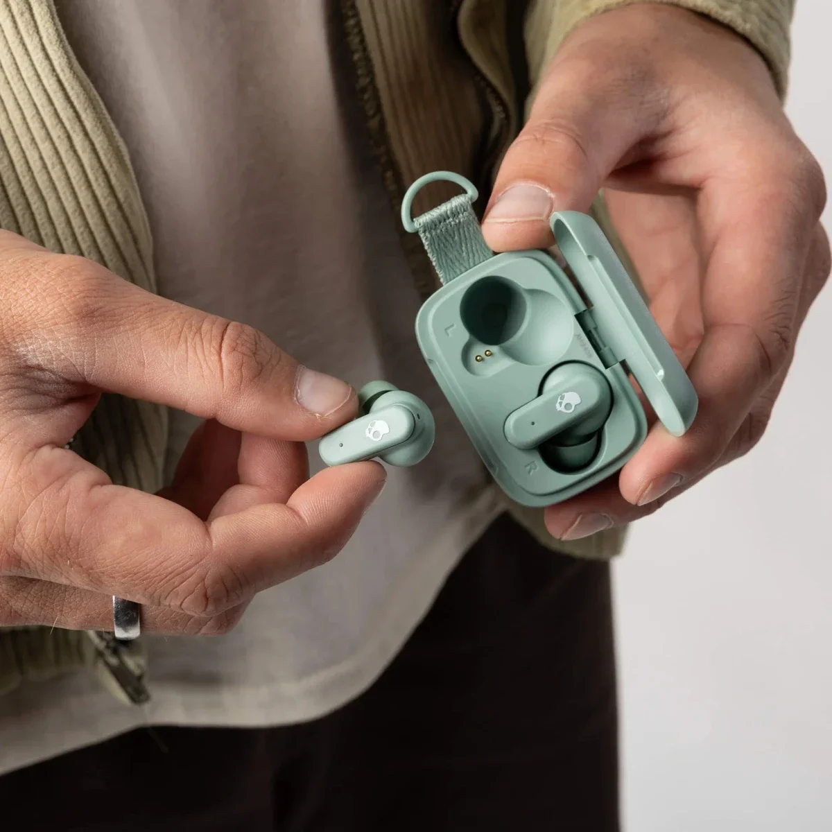 Skullcandy Dime 3 True Wireless Earbuds, Bluetooth, 20-Hour Battery, Preppy Sage - Thumbnail 4