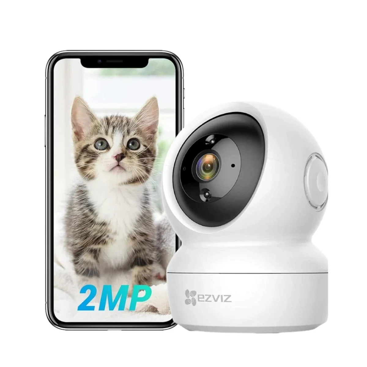 كاميرا مراقبة منزلية ذكية Ezviz H6C بدقة 2MP Full HD بانورامية ومتعددة الاتجاهات Wi-Fi