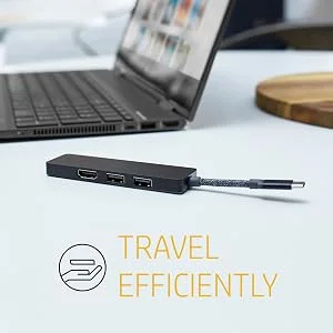 HP Elite USB-C Hub with 90W Pass-Through Charging, USB-A and HDMI - Black - Image 8