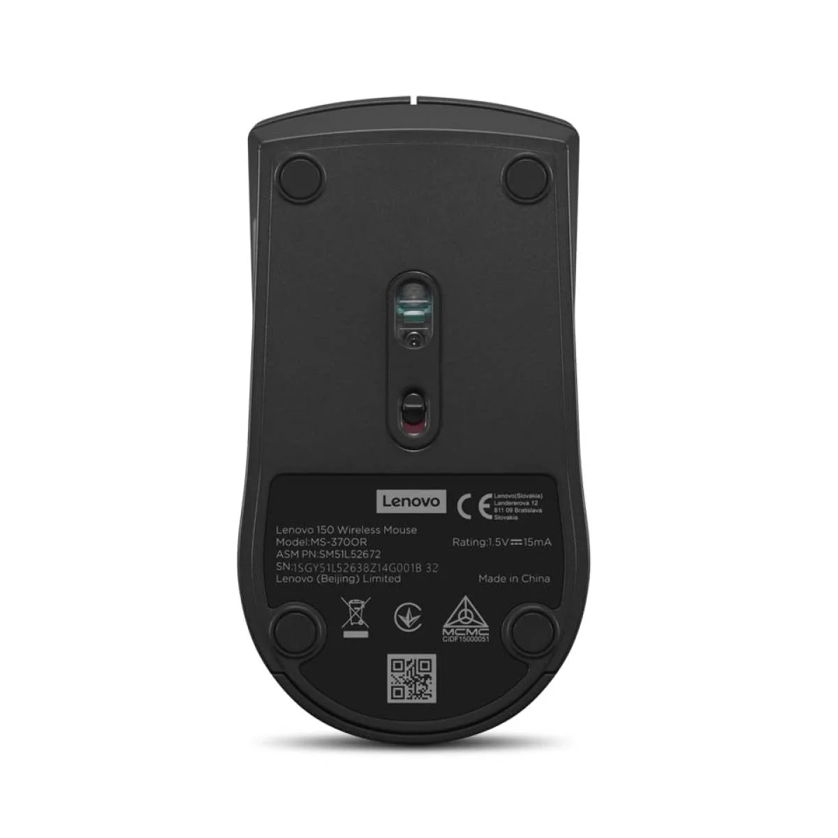 ماوس Lenovo 150 لاسلكي صغير بمستشعر بصري 1K DPI واتصال 2.4GHz USB نانو ومدى 10 م و3 أزرار مريح - Image 9