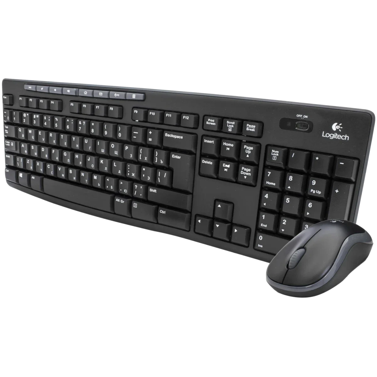 لوحة مفاتيح وماوس لاسلكيان Logitech MK270 بتخطيط عربي/إنجليزي - أسود - Thumbnail 2