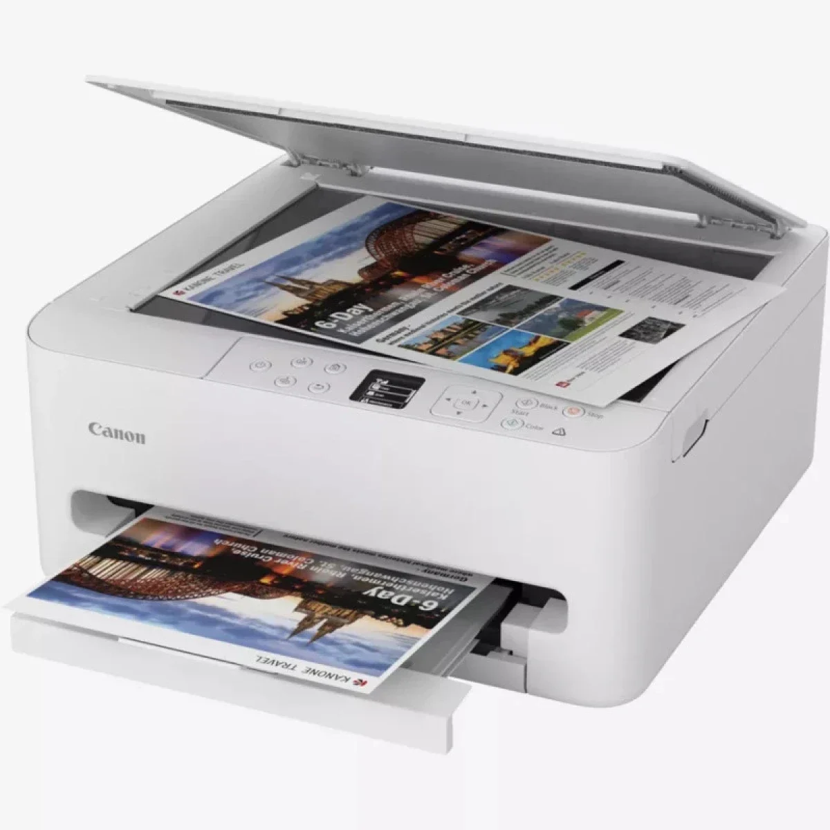 طابعة Canon PIXMA TS6540i نافثة للحبر ملونة لاسلكية 3 في 1 - أبيض - Thumbnail 6