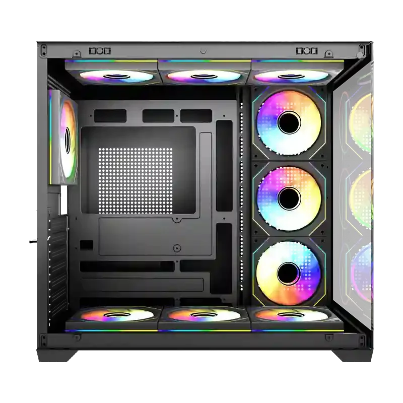 كيس ألعاب Fantech CG85X Lumina X ميد تاور أسود مع 6 مراوح ARGB - Image 2