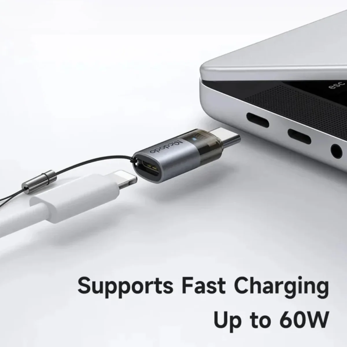 Mcdodo OT-7610 Lightning to USB-C 60W PD Charging Converter with LED Indicators - Thumbnail 2