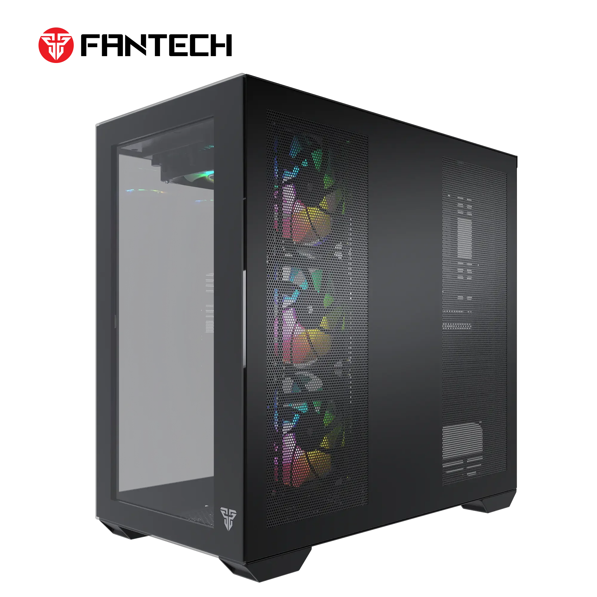 صندوق كمبيوتر Fantech CG87 LUMINA XL Full Tower باللون الأسود - Image 2