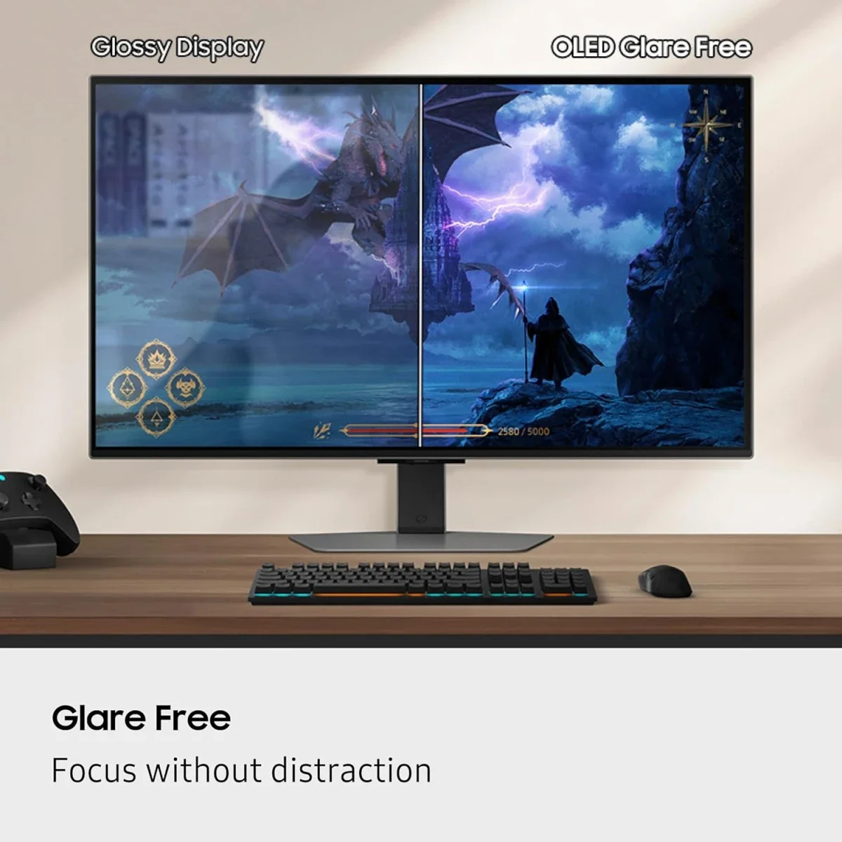 شاشة Samsung Odyssey OLED G8 G81SF للألعاب 32 إنش 4K QD-OLED بتردد 240 هرتز وزمن استجابة 0.03 مللي ثانية، رمادي - Image 4