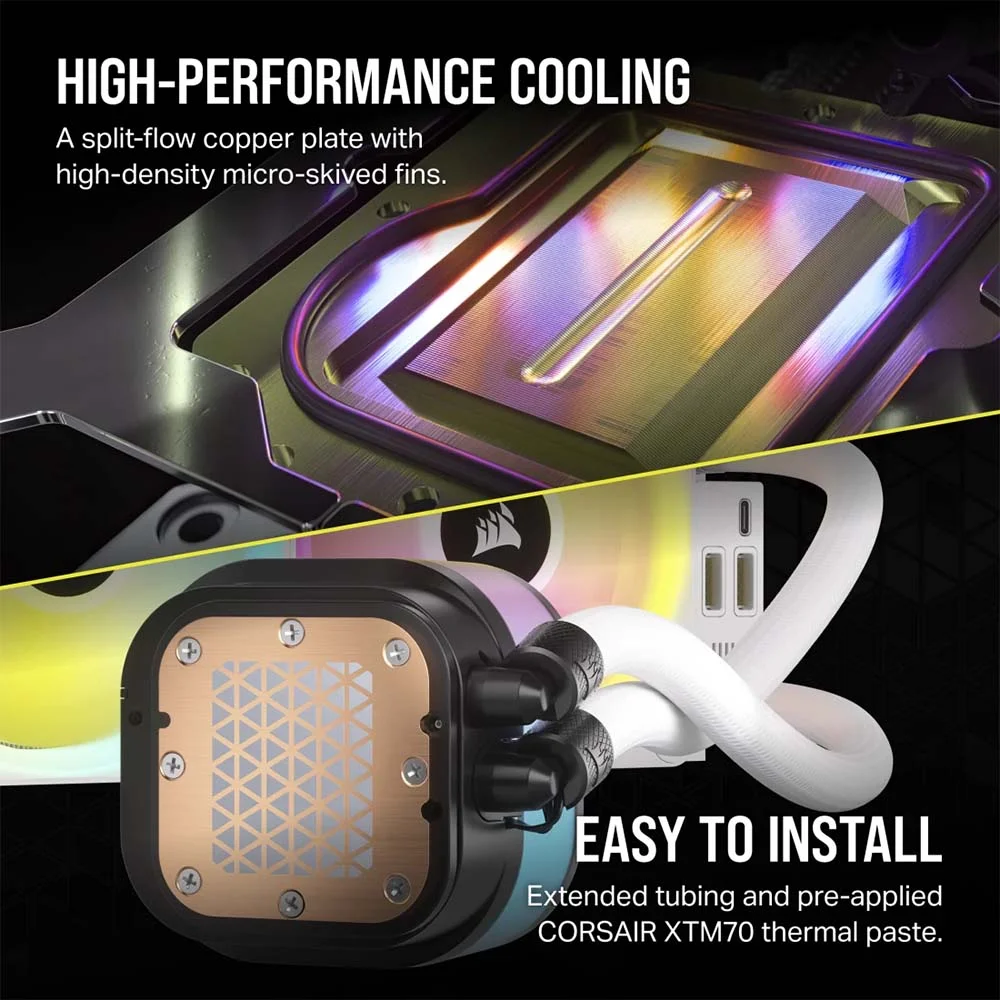 مبرد معالج مائي Corsair iCUE LINK H100i RGB مقاس 240 ملم أبيض CW-9061005-WW - Image 15