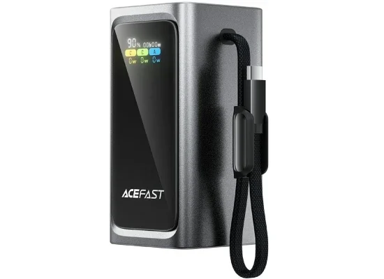 باور بانك ACEFAST M33 بسعة 20000mAh وقدرة 100W مع شاشة TFT 1.96 إنش وكابل USB-C مدمج - Image 10