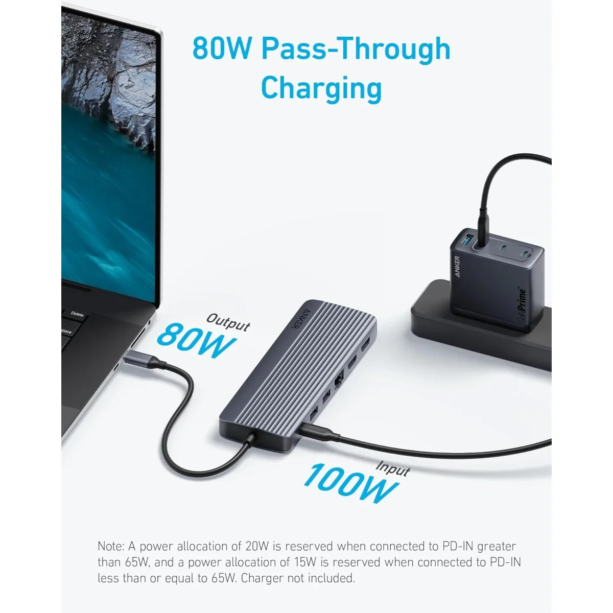 محطة إرساء USB-C للابتوب Anker A8389 ‏14 في 1 مع عرض ثلاثي ومنفذي HDMI 4K مزدوجين وVGA و80W PD - Thumbnail 7