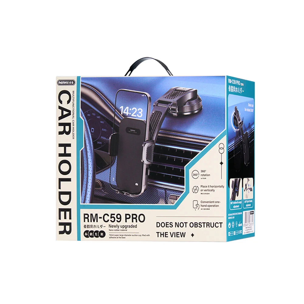 حامل موبايل للسيارة Remax RM-C59 PRO متعدد الاستخدامات - أسود - Thumbnail 2