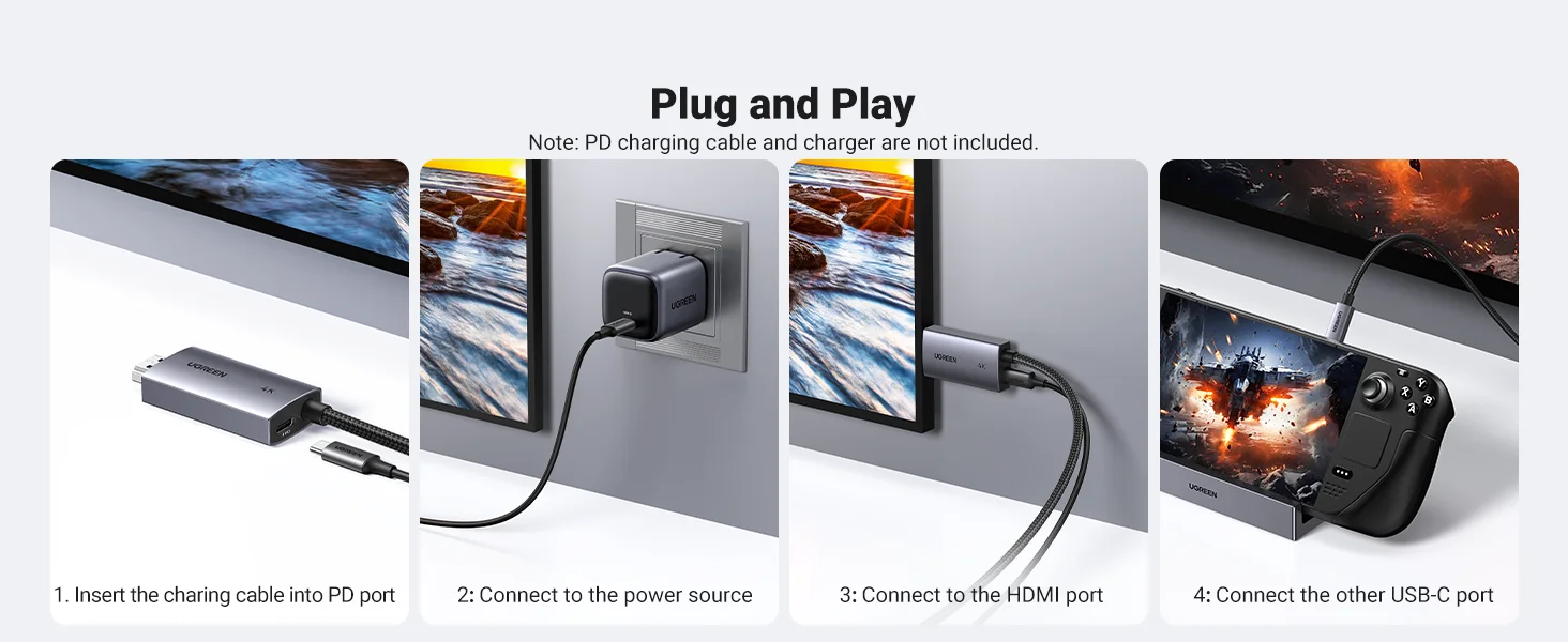 Ugreen USB-C to HDMI Cable with 100W PD Charging, 4K@60Hz, 2M - Image 13