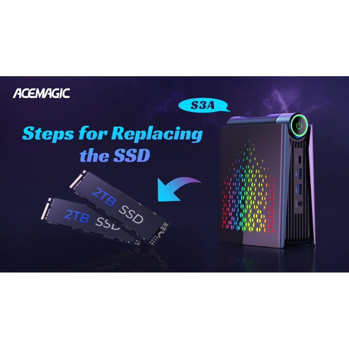 كمبيوتر صغير مكتبي للألعاب ACEMAGIC S3A Barebone بمعالج AMD Ryzen 9 7940HS ورسوميات Radeon 780M لون أسود - Thumbnail 7