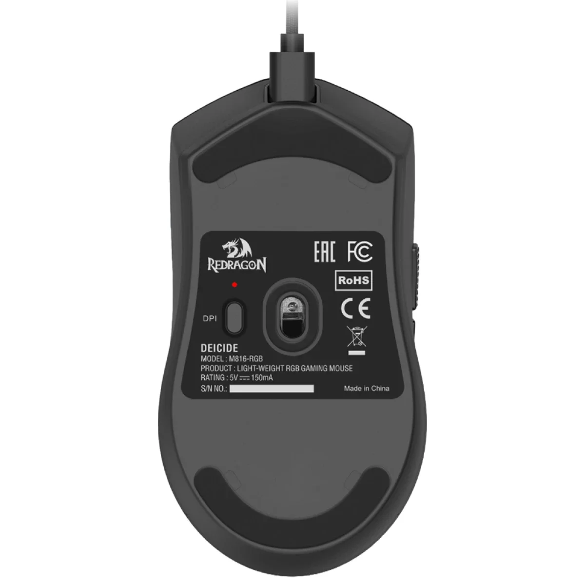 ماوس ألعاب Redragon M816 Deicide سلكي USB-C بدقة 4000 DPI وإضاءة RGB، أسود - Thumbnail 5