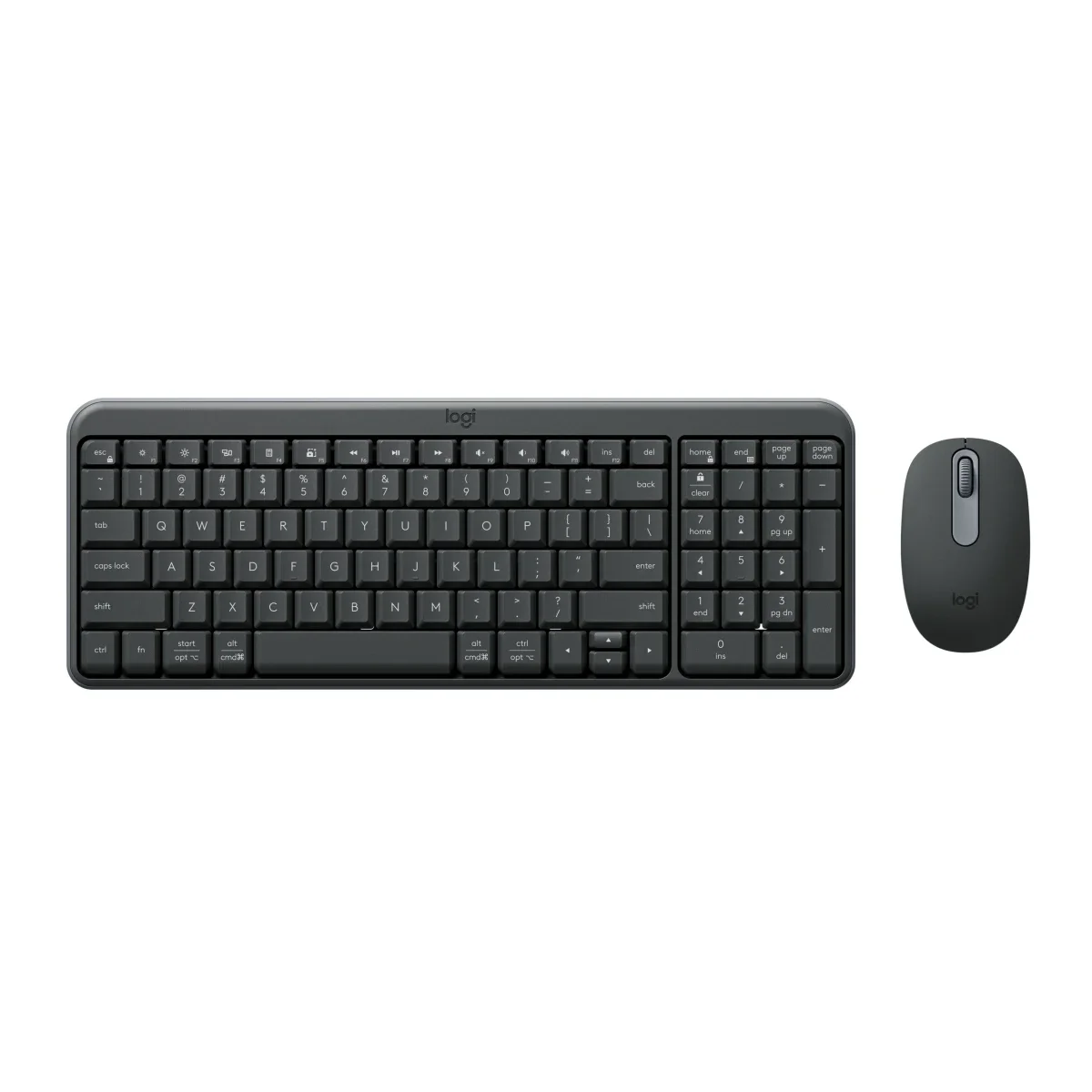 مجموعة لوحة مفاتيح وفأرة لاسلكية مدمجة Logitech MK250 بتقنية Bluetooth - جرافيت