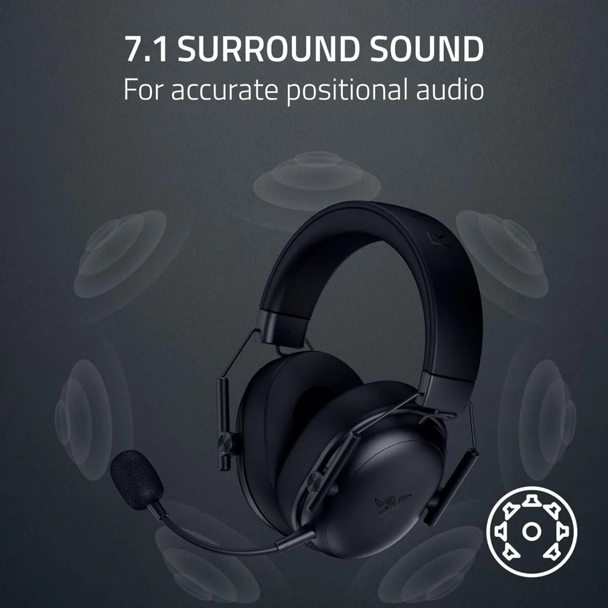 Razer BlackShark V3 X HyperSpeed Wireless Gaming Headset, Black - Thumbnail 2