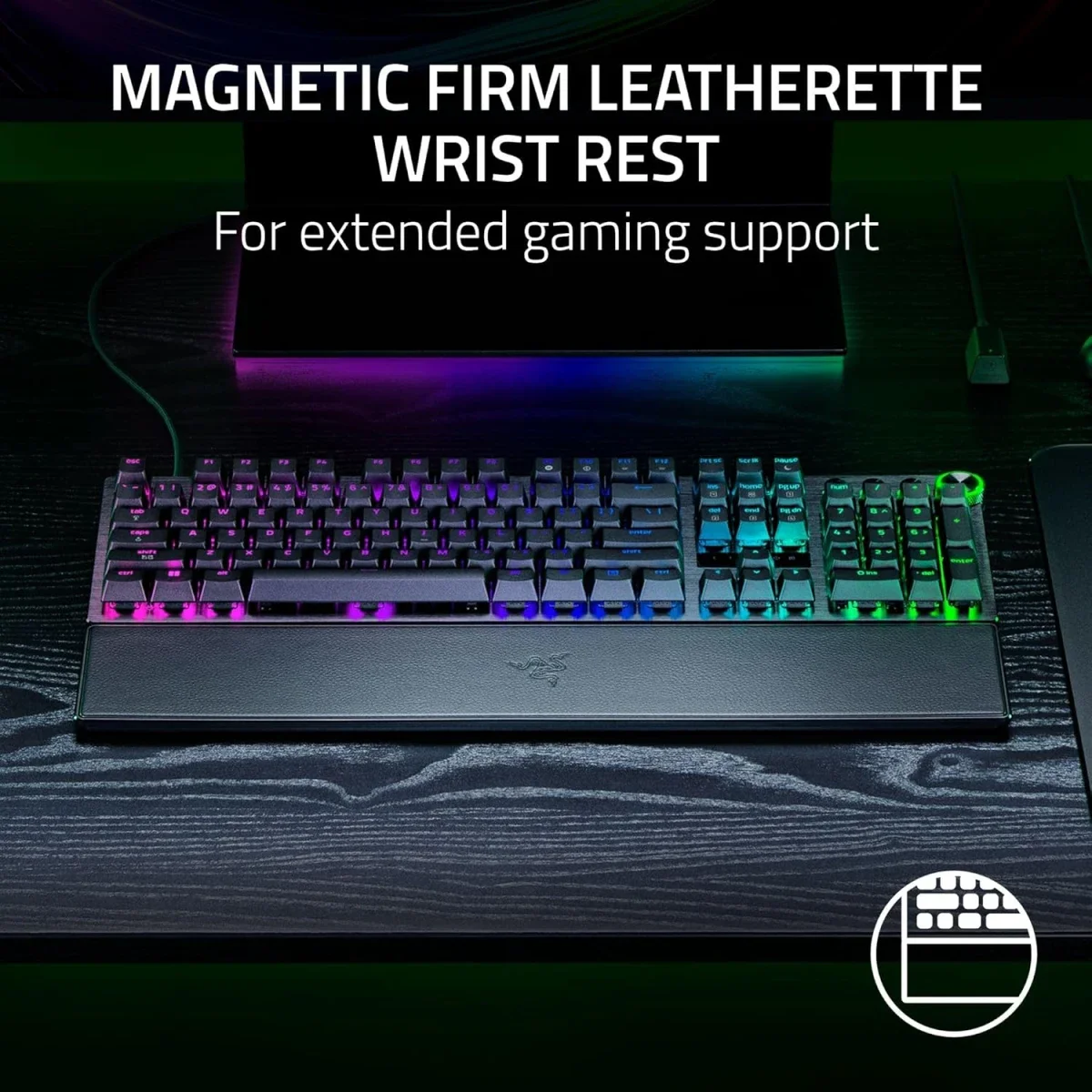 Razer Huntsman V3 Pro 8KHz Esports Gaming Keyboard with Gen-2 Analog Optical Switches - Black - Thumbnail 8