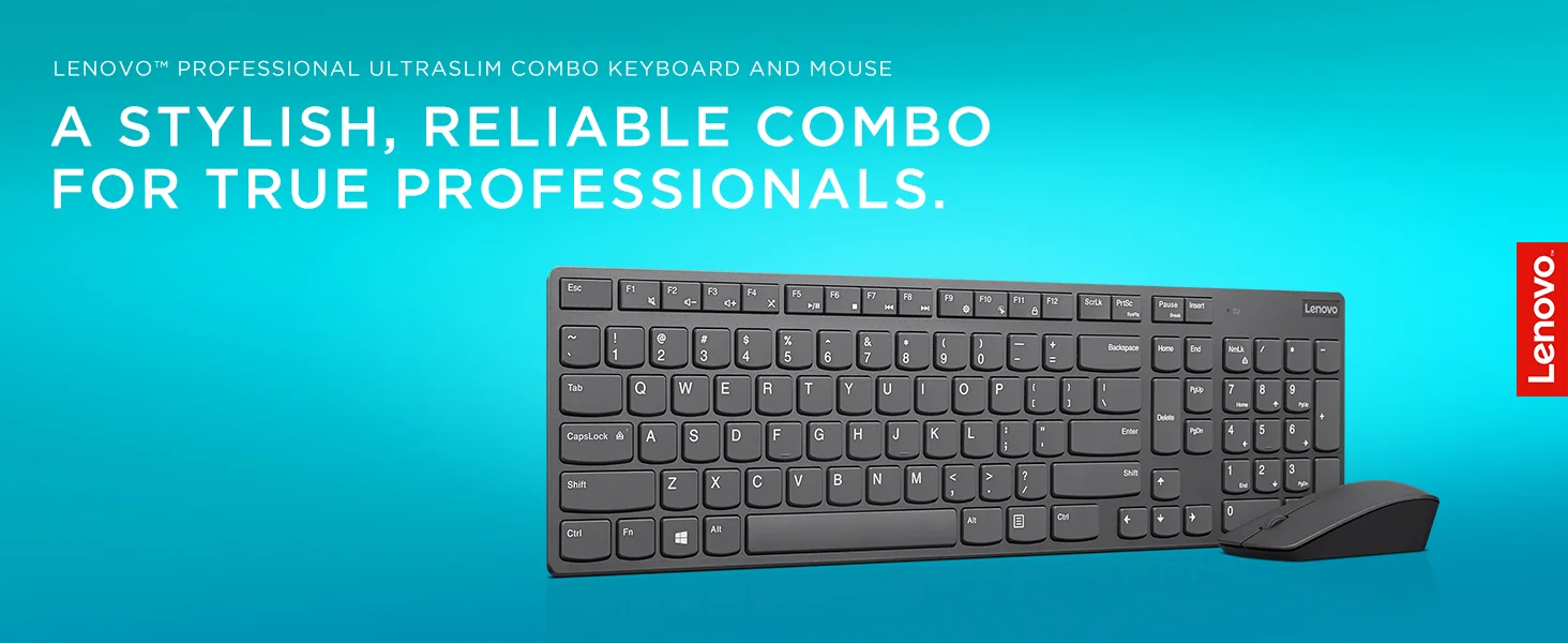 لوحة مفاتيح وماوس لاسلكيان Lenovo Professional Ultraslim بتخطيط عربي/إنجليزي - Thumbnail 8