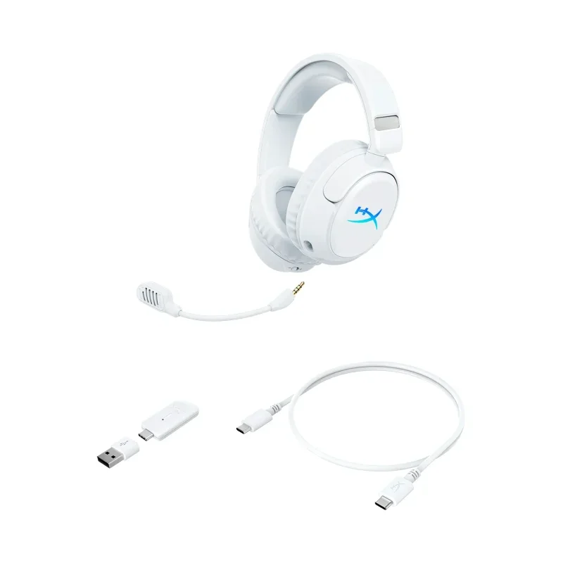 سماعة ألعاب Hyper X Cloud Flight 2 لاسلكية – أبيض، B5VC5AA - Image 4