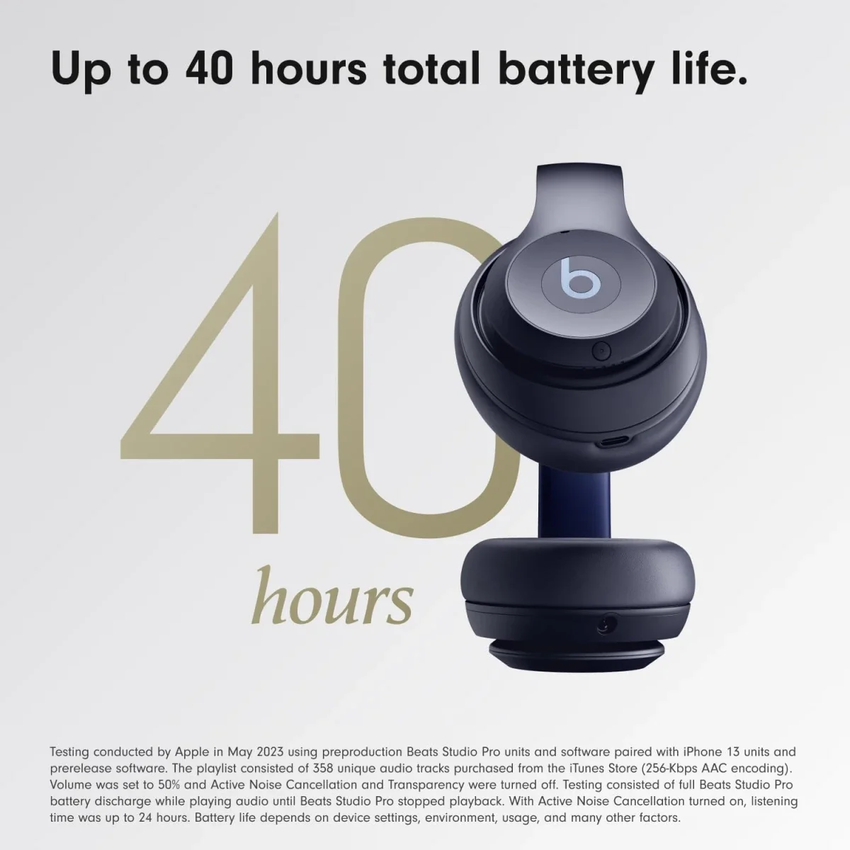 Beats Studio Pro Wireless Over-Ear Headphones, Navy - Thumbnail 4