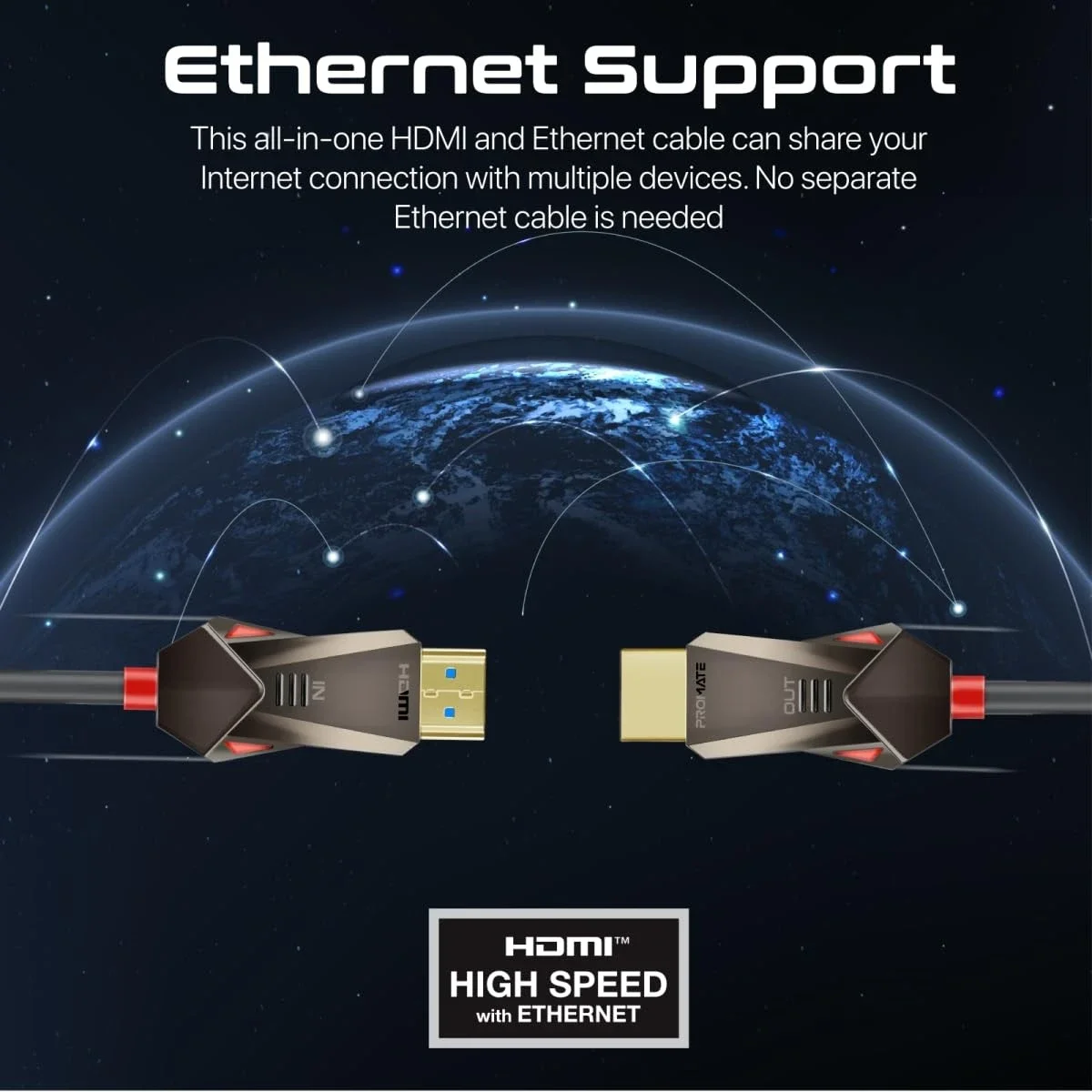 كابل HDMI 2.0 من الألياف الضوئية Promate ProLink4K60-15M بطول 15 متر 4K@60Hz بسرعة 18Gbps مع Ethernet وموصلات مطلية بالذهب - Thumbnail 5