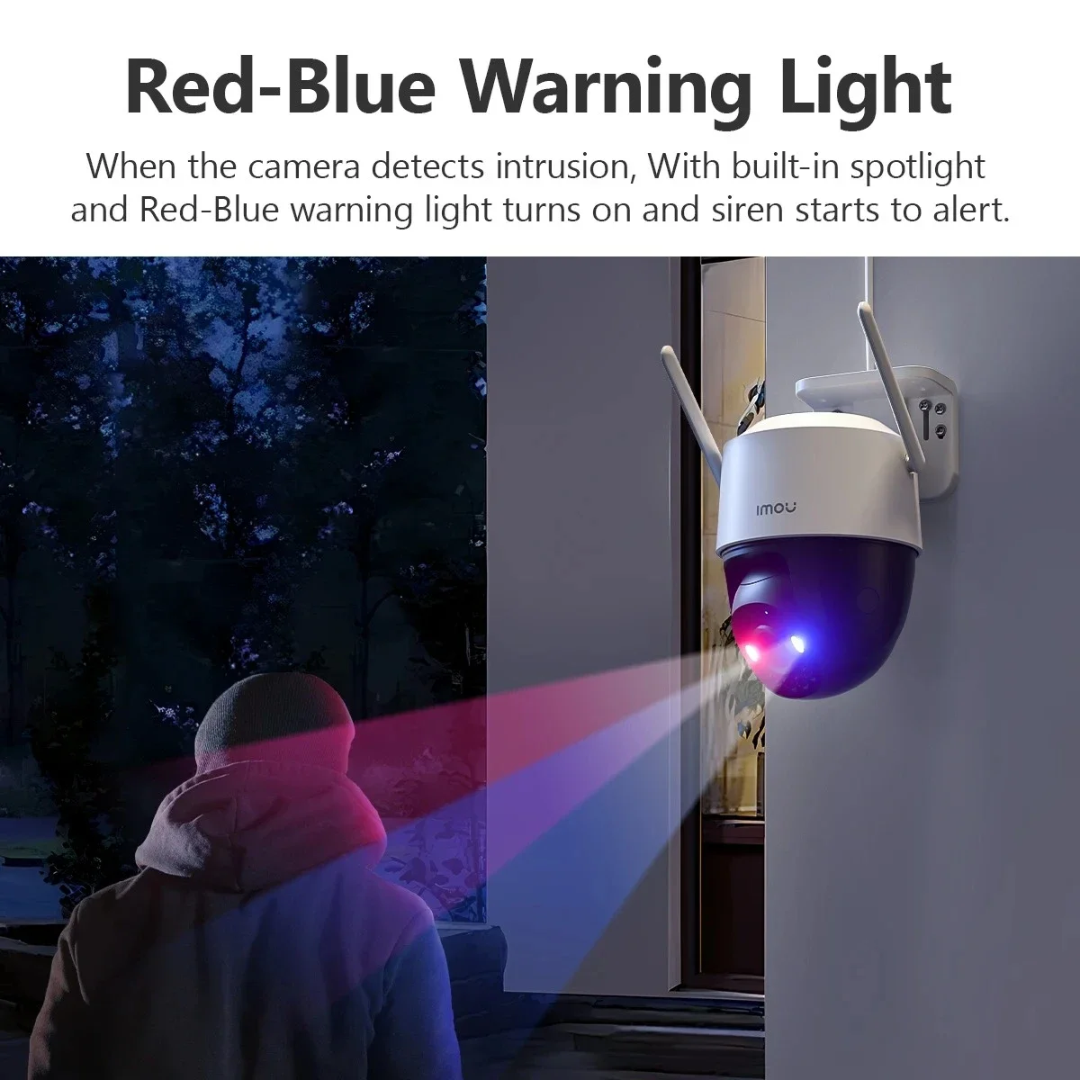 IMOU Cruiser SC 5MP WiFi Outdoor Security Camera with Red-Blue Warning Lights, Full-Color Night Vision, AI Human Detection, IP66 - Image 3
