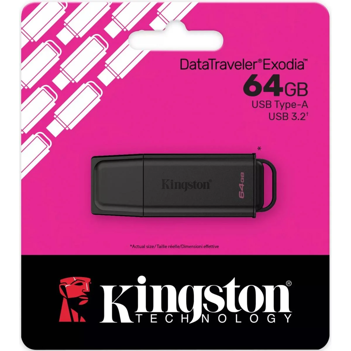 فلاش درايف Kingston DataTraveler Exodia بسعة 64GB وUSB 3.2 Gen 1 Type-A