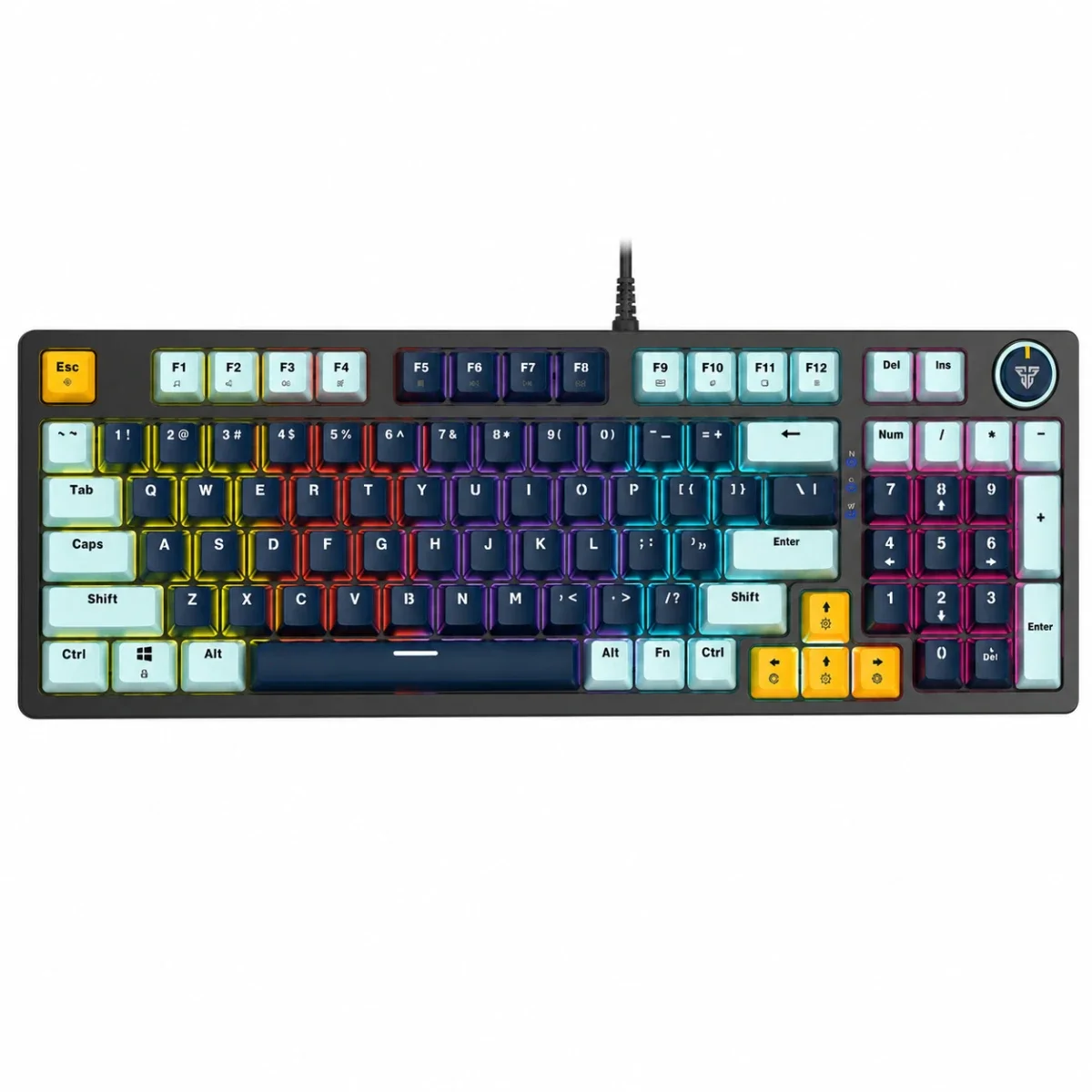 كيبورد ألعاب ميكانيكي سلكي Fantech 96 مفتاح SkyBlue / Navy سويتش Rosie ATOM96 MK890V2 MIZU