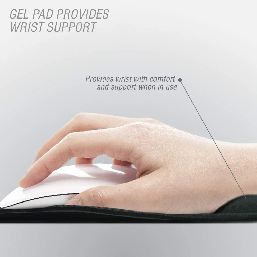 VOLKANO Comfort Series Gel Wrist Guard Mouse Pad - Black - Image 3