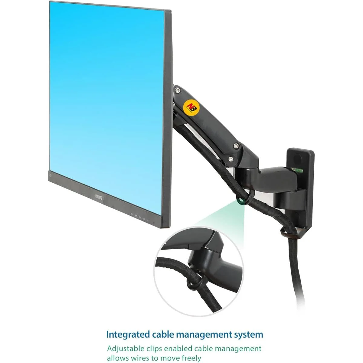 North Bayou F150 Full Motion Wall Mount for 17-35 Inch Monitors, 6.6-26.4 lb - Image 3