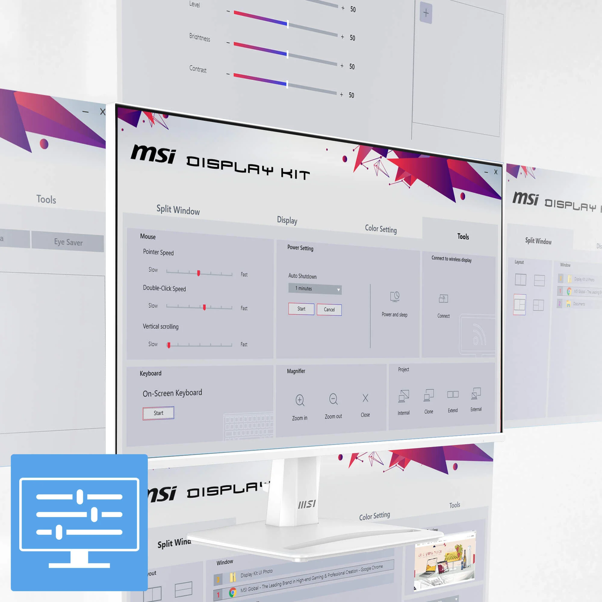 MSI 25-Inch IPS Full HD 120Hz 1ms Business Monitor PRO MP251W E2 - White - Thumbnail 19