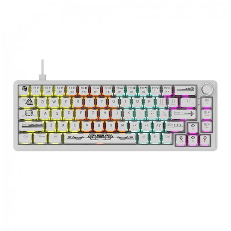 AJAZZ AK690 Mechanical Gaming Keyboard, Maillard MC Switch, RGB DIY, Wired, Semi-Transparent White - Image 2