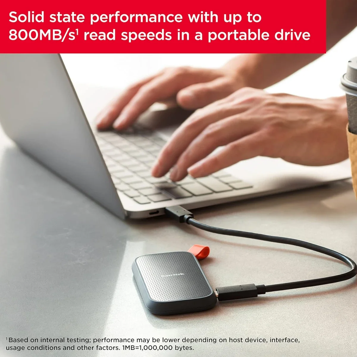 وحدة تخزين SSD خارجية SanDisk Portable SSD سعة 2TB بمنفذ USB-C بسرعة تصل إلى 800MB/s - Image 4