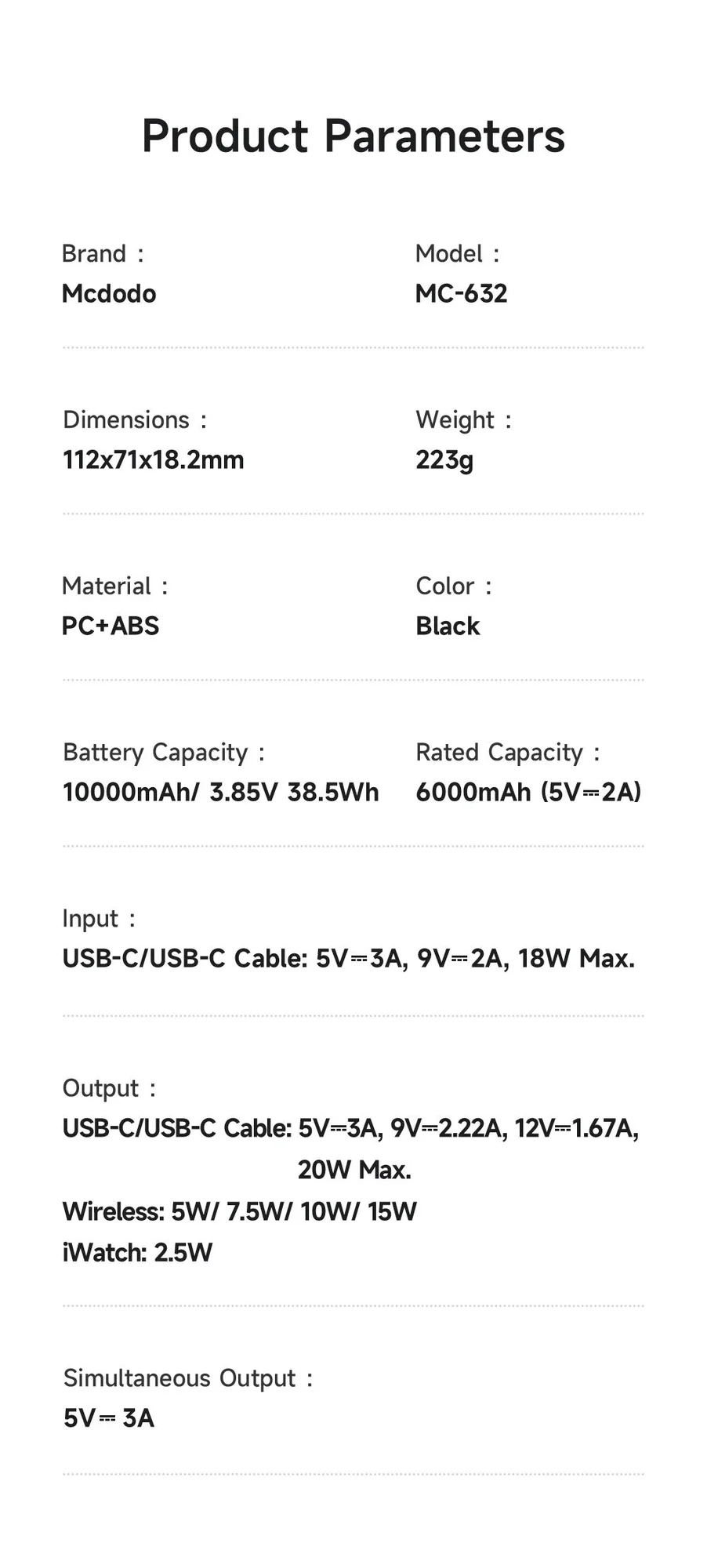 Mcdodo MC-6320 Magnetic Power Bank 10000mAh 20W with Digital Display, USB-C Cable & Stand - Black - Thumbnail 18