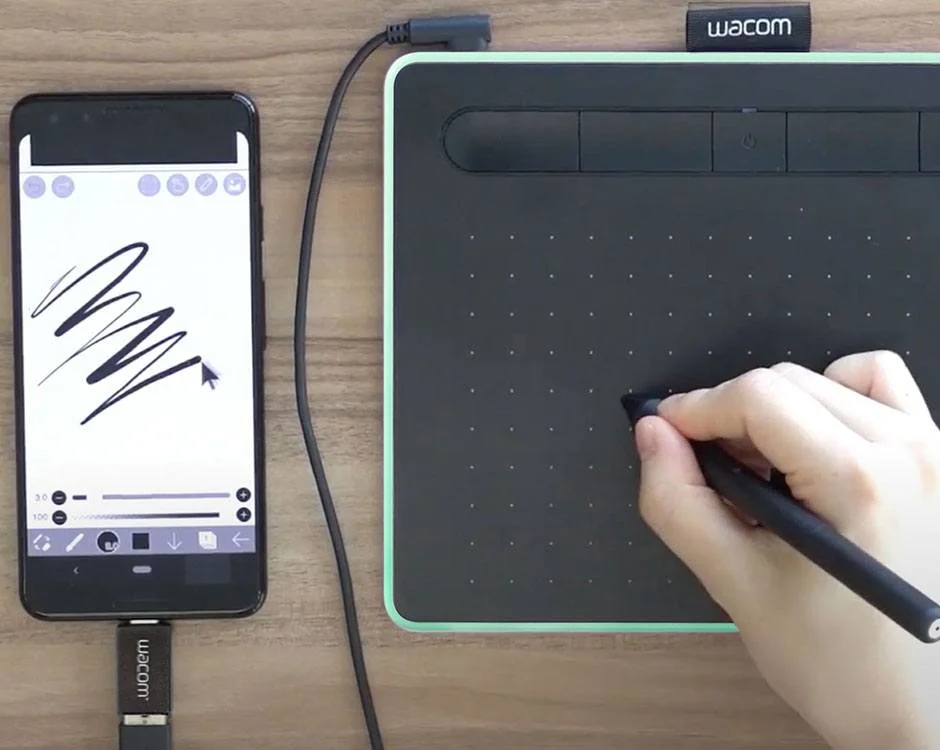 لوح رسم جرافيك Wacom Intuos Medium Bluetooth CTL-6100WLE - فستقي - Thumbnail 8