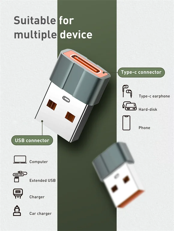 محول LDNIO LC150 من USB-C أنثى إلى USB ذكر لون رمادي - Image 10