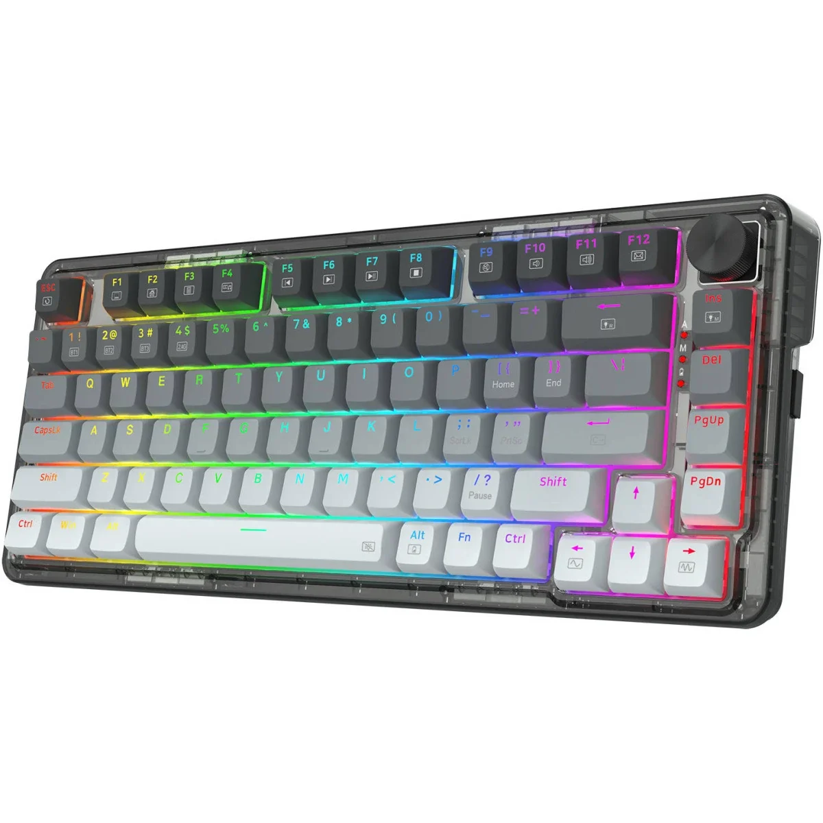 كيبورد ألعاب ميكانيكي Redragon K673GG PRO لاسلكي RGB بنسبة 75%، 81 مفتاح، سويتش أحمر - Thumbnail 7