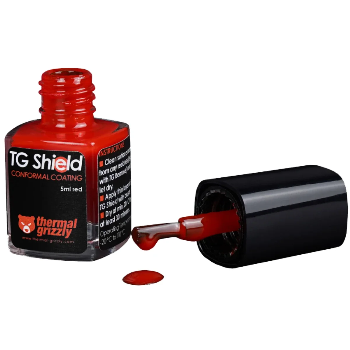 طلاء عازل واق Thermal Grizzly TG-Shield باللون احمر