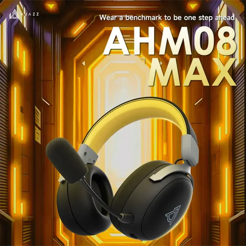 سماعة رأس AJAZZ فوق الأذن مع مايك واتصال ثلاثي رمادي وأصفر AHM08 MAX GY - Image 6