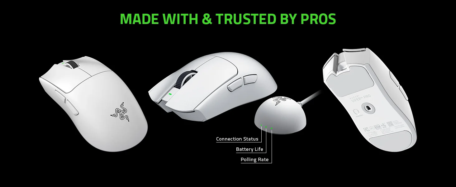 ماوس ألعاب Razer Viper V4 Pro لاسلكي للرياضات الإلكترونية، 50K DPI، أبيض - Thumbnail 24