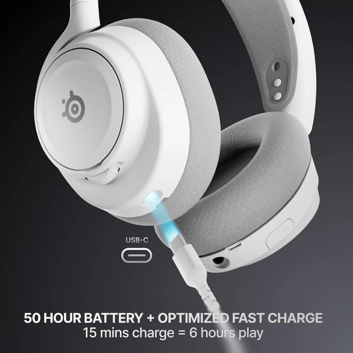 سماعة ألعاب SteelSeries Arctis Nova 7P Wireless Gen 2 لاسلكية بيضاء ببطارية 50+ ساعة - Image 5