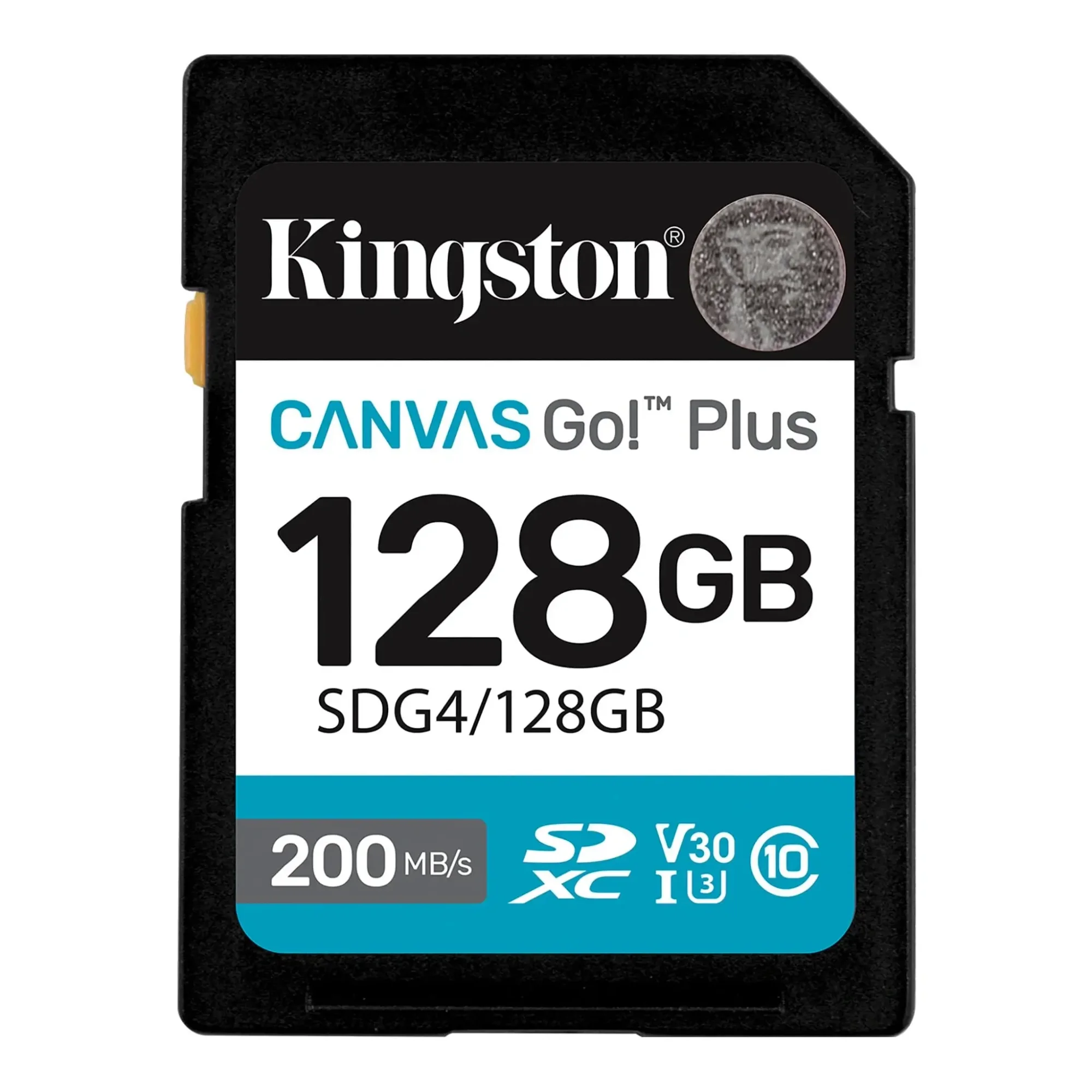 بطاقة ذاكرة SD Kingston Canvas Go! Plus 128GB بسرعة قراءة تصل إلى 200MB/s وكتابة 160MB/s SDG4 - Image 1