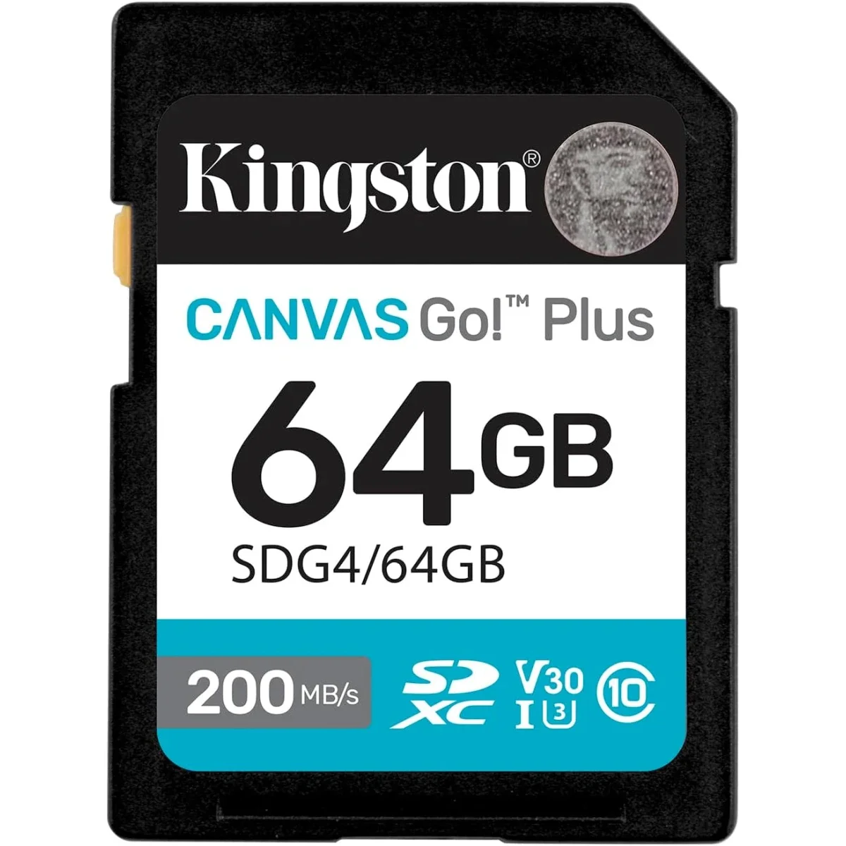 بطاقة ذاكرة SD Kingston Canvas Go! Plus سعة 64GB بسرعة تصل إلى 200MB/s Class 10 UHS-I U3 V30 - Image 2