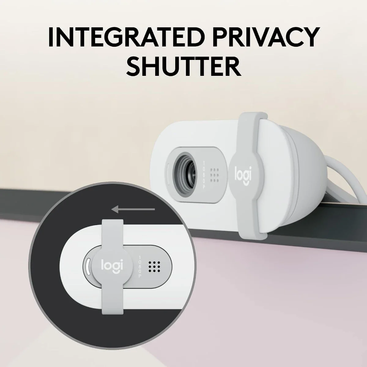كاميرا ويب Logitech Brio 100 بدقة Full HD 1080p مع ميكروفون وغطاء خصوصية USB-A - أبيض - Thumbnail 3